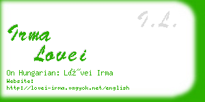 irma lovei business card